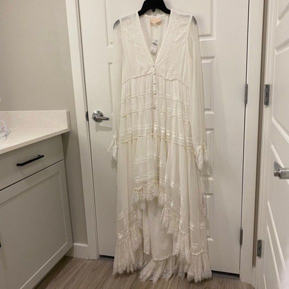 Dresses & Skirts - ROCOCO SAND Chiffon High-Low Maxi Dress. White. Medium